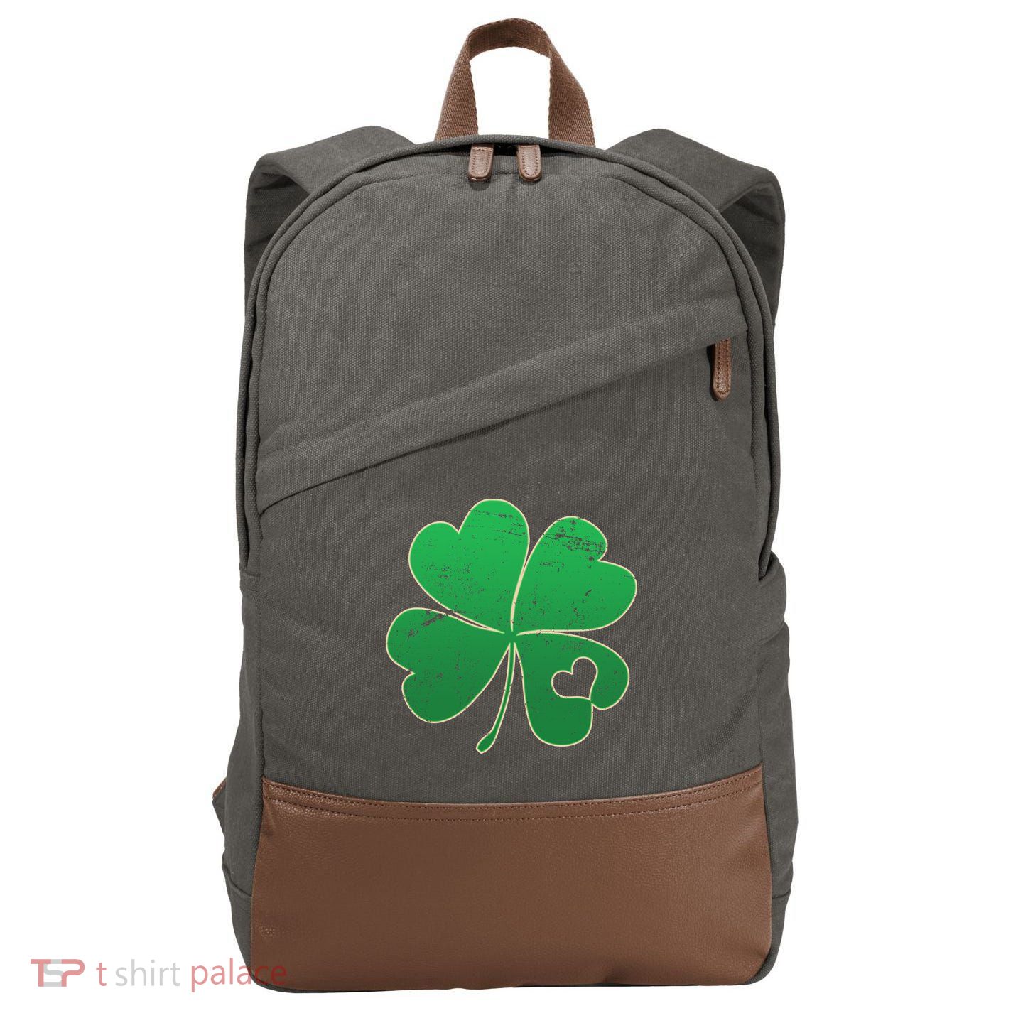 Shamrock Heart Cotton Canvas Backpack