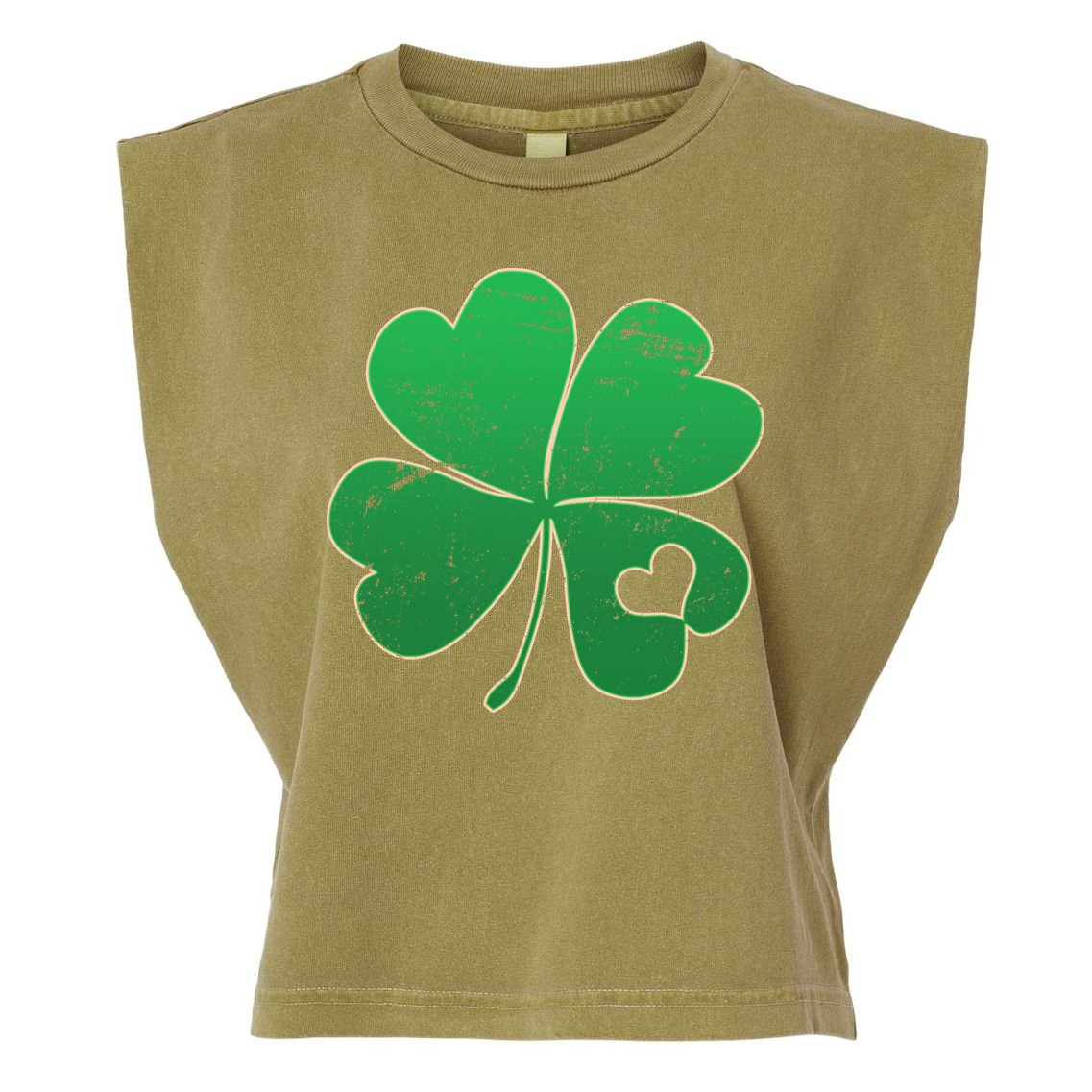 Shamrock Heart Garment-Dyed Women's Muscle Tee