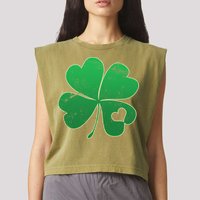 Shamrock Heart Garment-Dyed Women's Muscle Tee