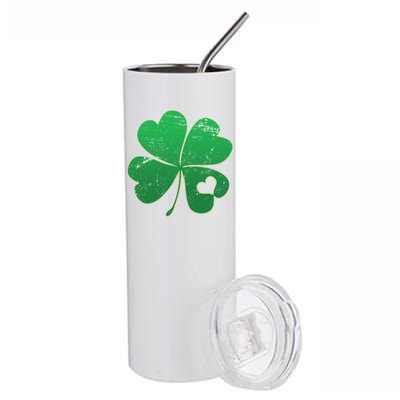 Shamrock Heart Stainless Steel Tumbler