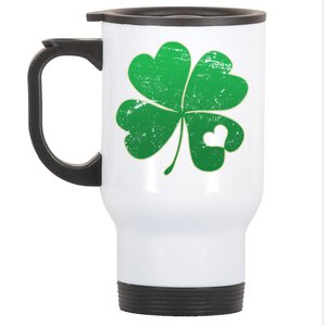 Shamrock Heart Stainless Steel Travel Mug