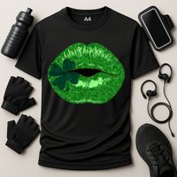 Shamrock Irish Clover Lips Performance Shirt
