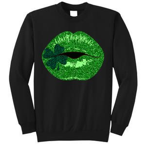 Shamrock Irish Clover Lips Sweatshirt