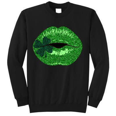 Shamrock Irish Clover Lips Sweatshirt