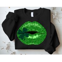 Shamrock Irish Clover Lips Sweatshirt