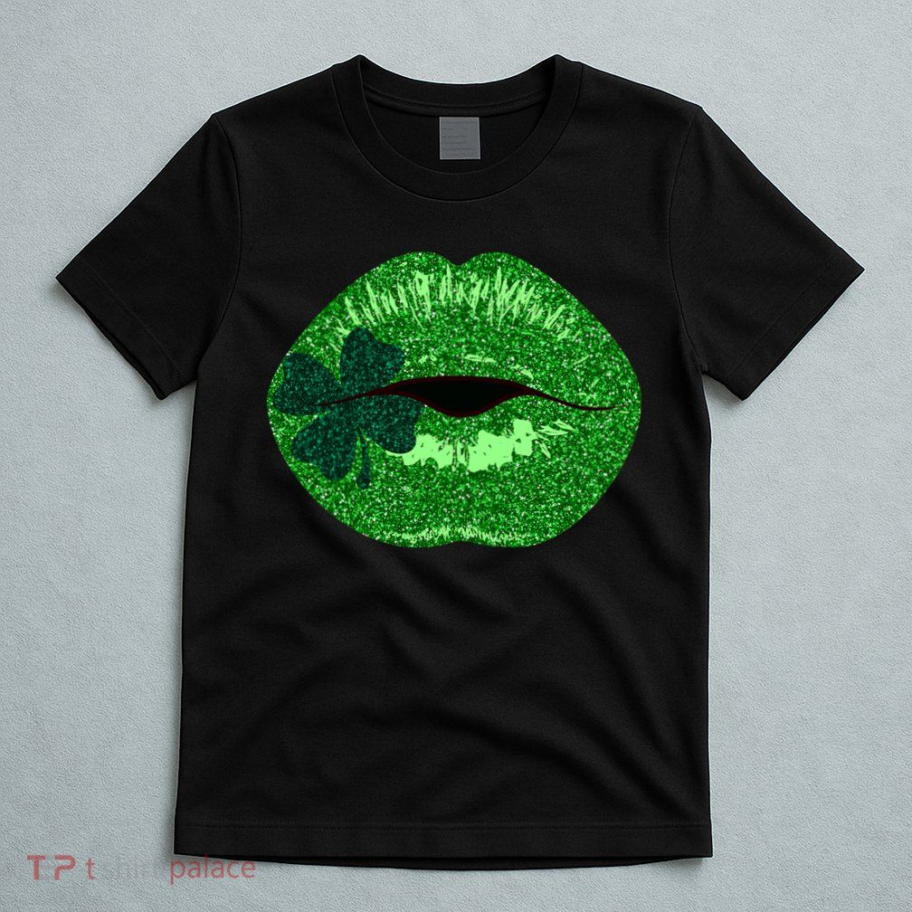 Shamrock Irish Clover Lips T-Shirt