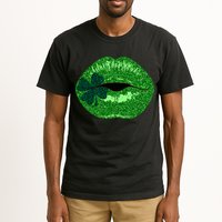 Shamrock Irish Clover Lips Tall T-Shirt