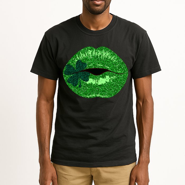 Shamrock Irish Clover Lips Tall T-Shirt