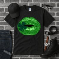 Shamrock Irish Clover Lips Tall T-Shirt