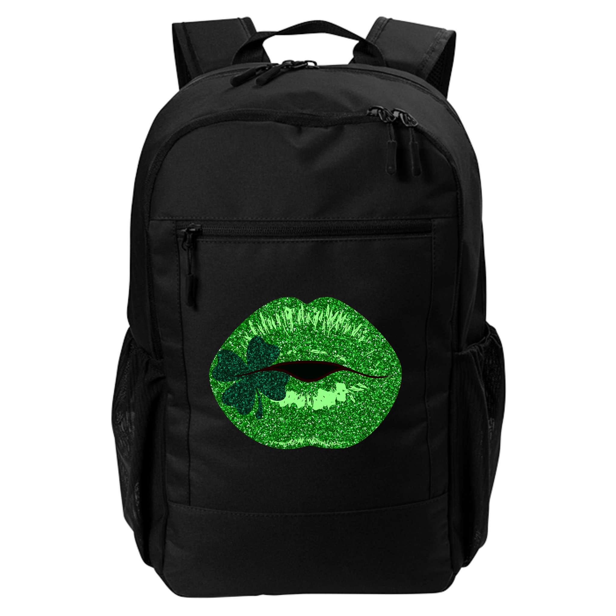 Shamrock Irish Clover Lips Backpack