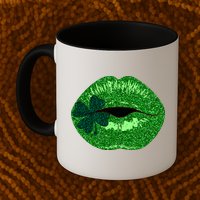 Shamrock Irish Clover Lips Mug