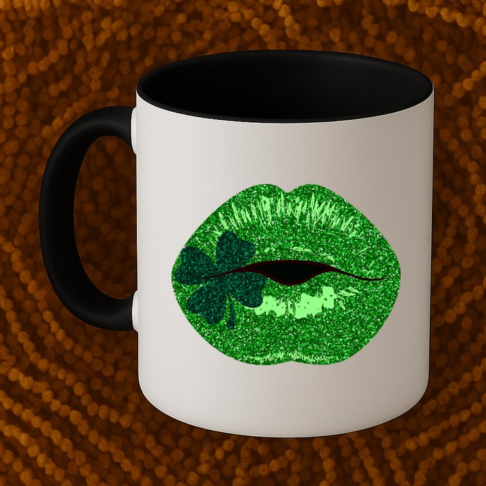 Shamrock Irish Clover Lips Mug