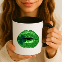 Shamrock Irish Clover Lips Mug