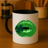 Shamrock Irish Clover Lips Mug