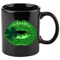 Shamrock Irish Clover Lips 11oz C Handle Ceramic Mug