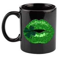 Shamrock Irish Clover Lips 11oz C Handle Ceramic Mug
