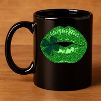 Shamrock Irish Clover Lips 11oz C Handle Ceramic Mug