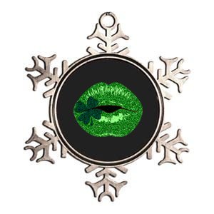 Shamrock Irish Clover Lips Metallic Star Ornament