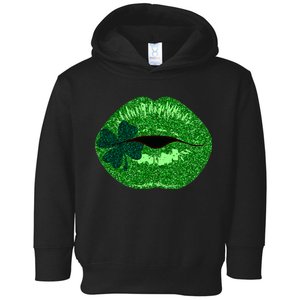 Shamrock Irish Clover Lips Toddler Hoodie