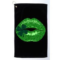 Shamrock Irish Clover Lips Golf Towel