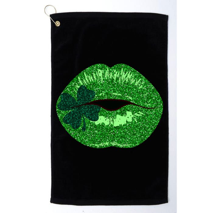 Shamrock Irish Clover Lips Golf Towel