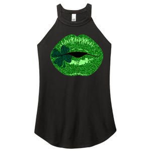 Shamrock Irish Clover Lips Women's Perfect Tri Rocker Tank