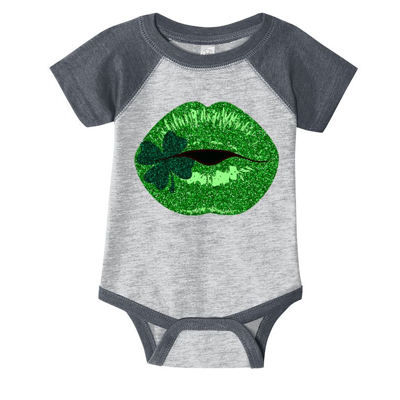 Shamrock Irish Clover Lips Infant Baby Jersey Bodysuit