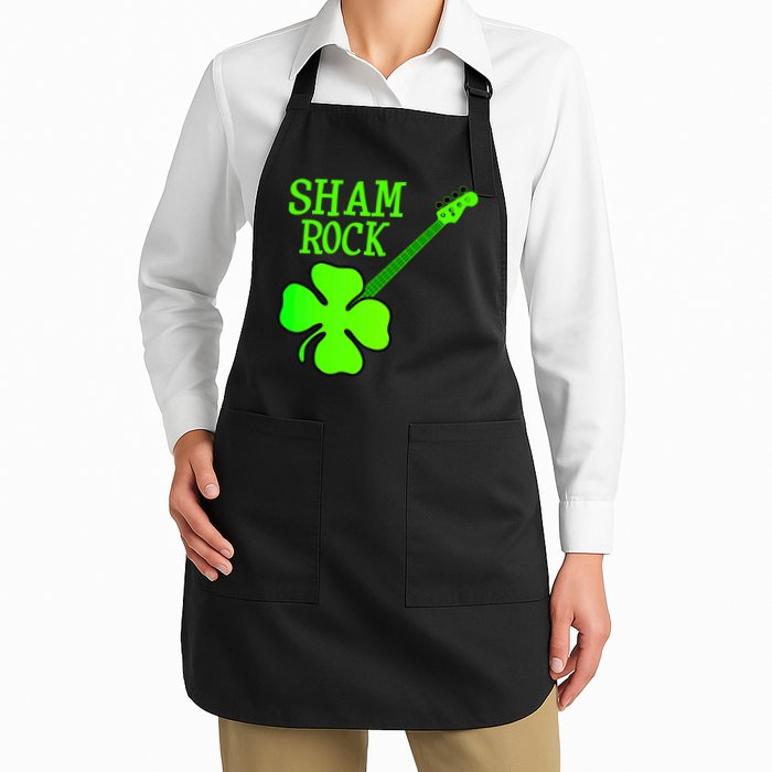Shamrock Rocks Guitar Irish Clover Apron