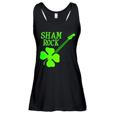 Shamrock Rocks Guitar Irish Clover Ladies Essential Flowy Tank