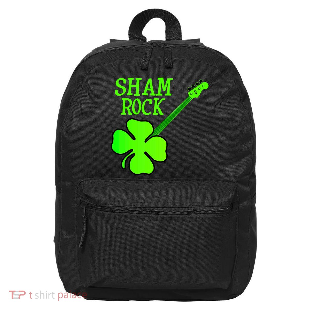 Shamrock Rocks Guitar Irish Clover 16 in Basic Backpack