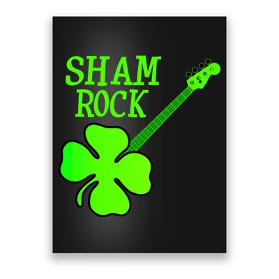 Shamrock Rocks Guitar Irish Clover Poster