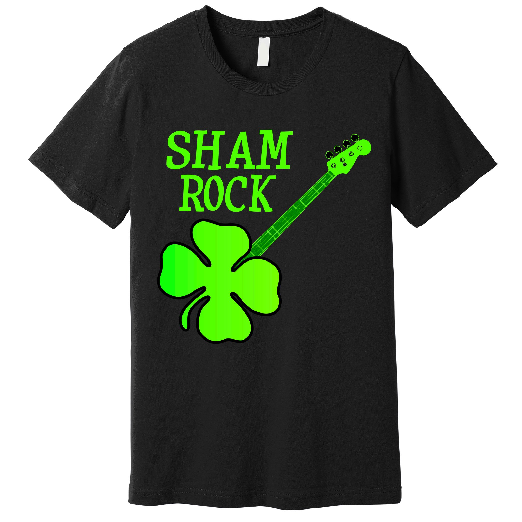 Shamrock Rocks Guitar Irish Clover Premium T-Shirt