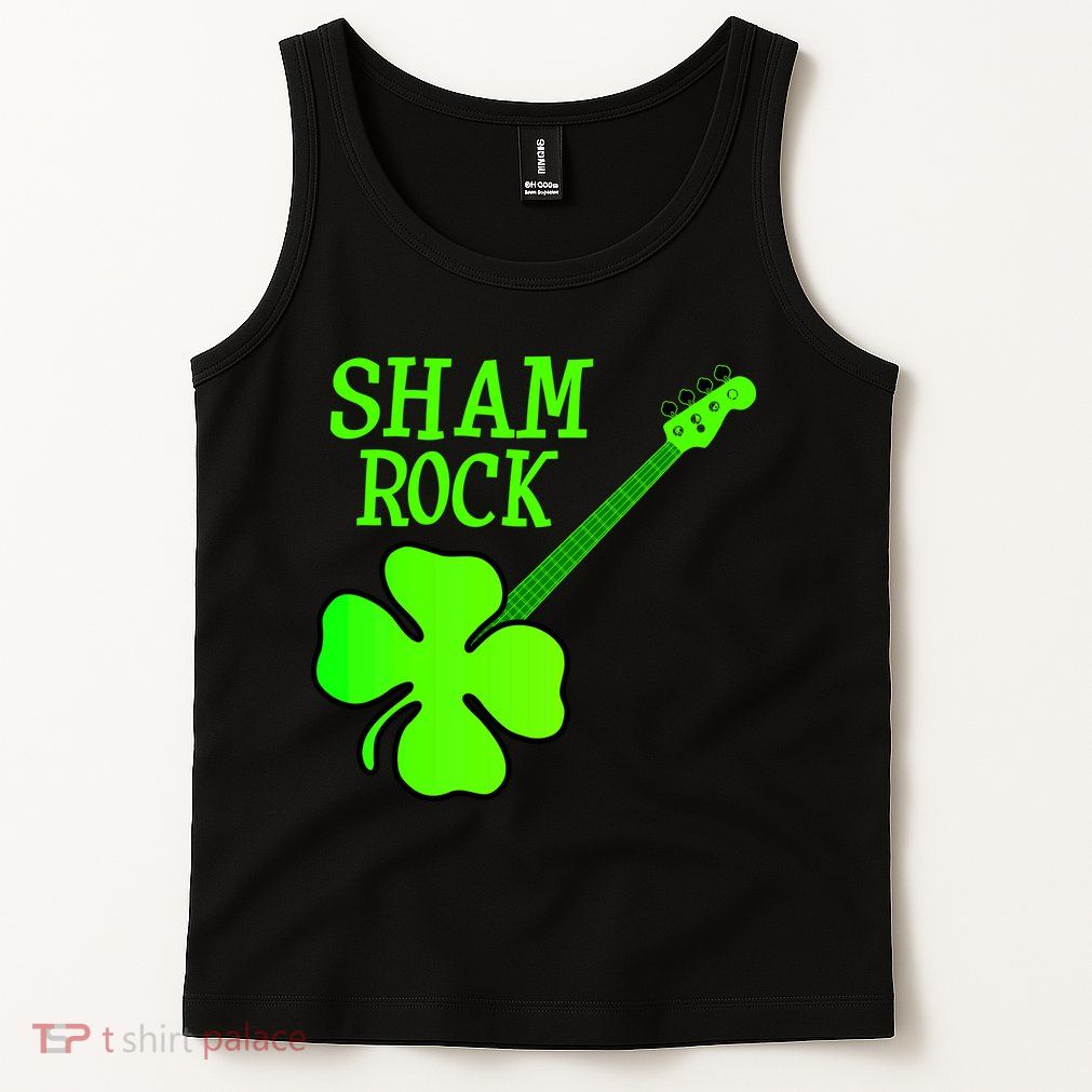 Shamrock Rocks Guitar Irish Clover Tank Top