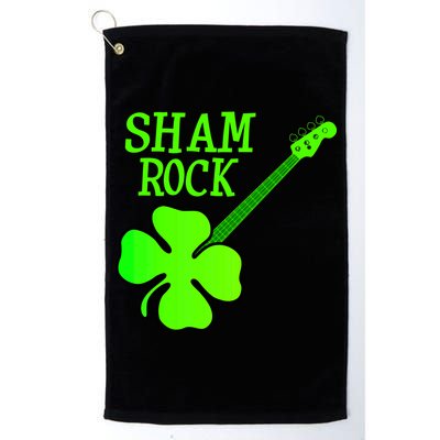 Shamrock Rocks Guitar Irish Clover Golf Towel