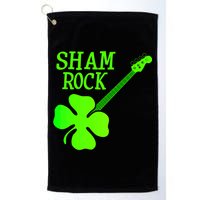 Shamrock Rocks Guitar Irish Clover Golf Towel