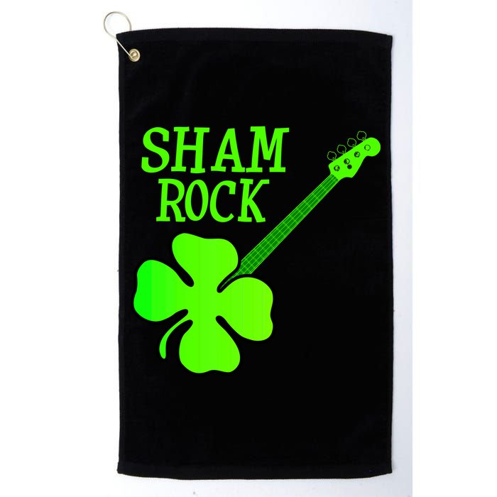 Shamrock Rocks Guitar Irish Clover Golf Towel