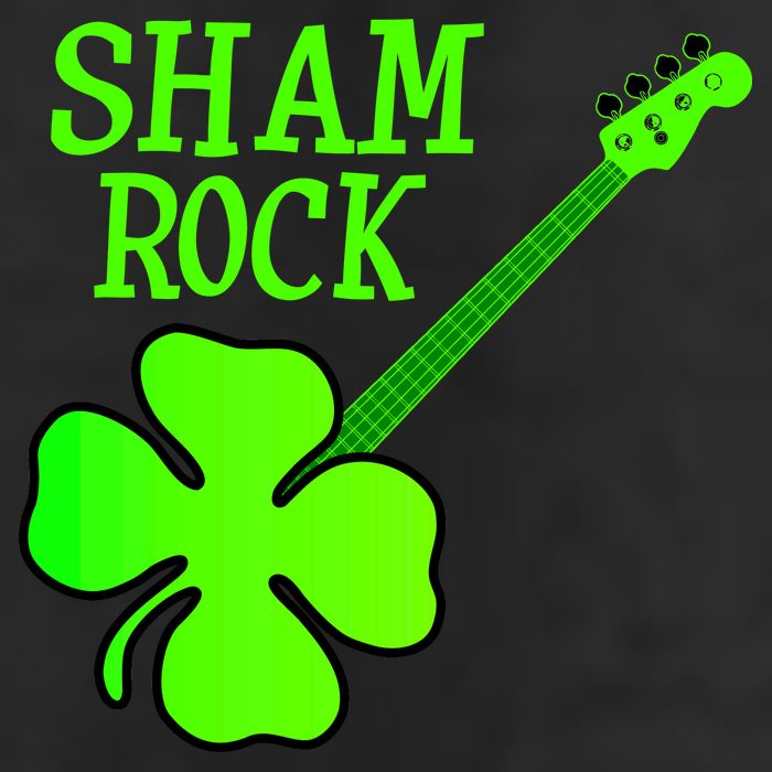 Shamrock Rocks Guitar Irish Clover Golf Towel