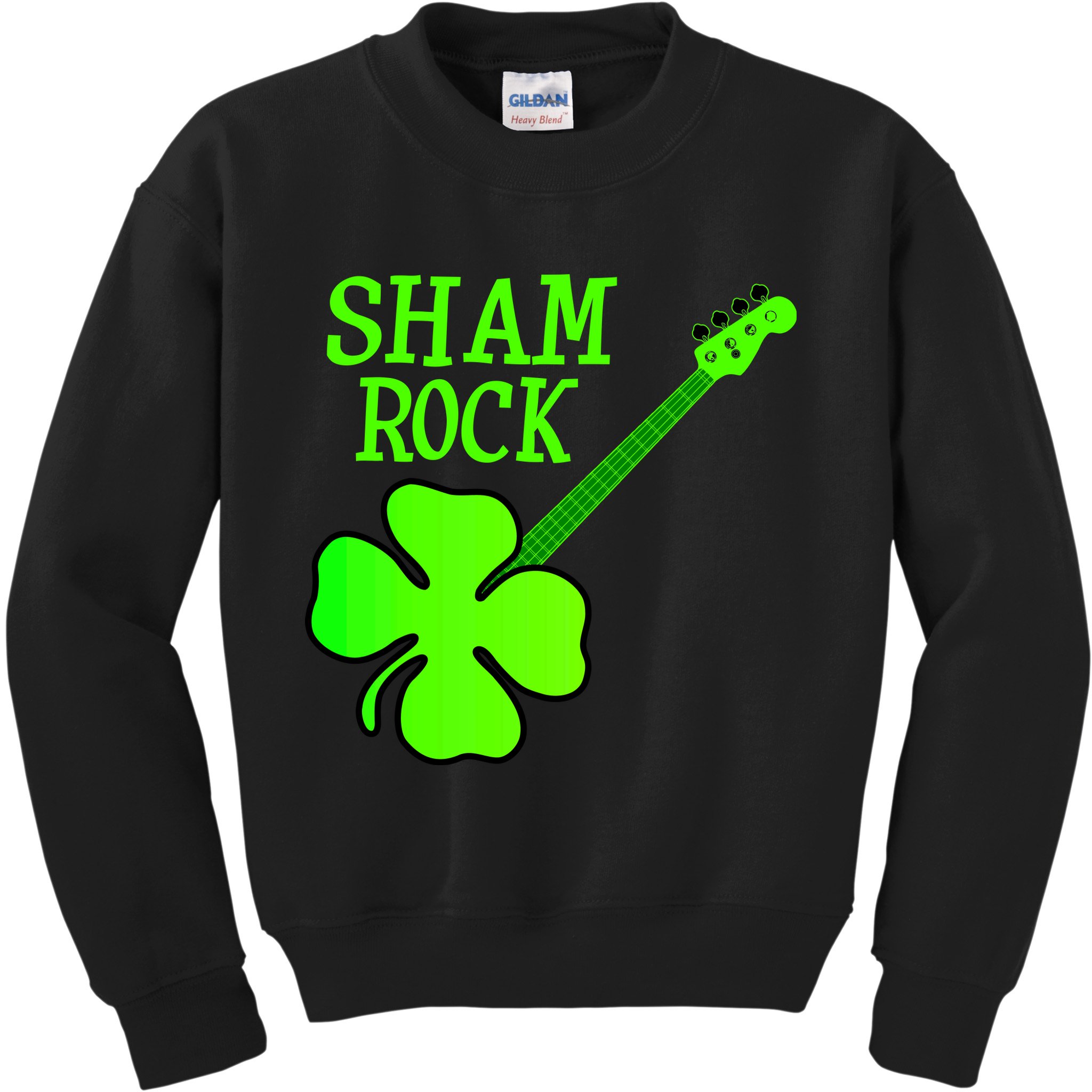 Shamrock Rocks Guitar Irish Clover Kids Sweatshirt