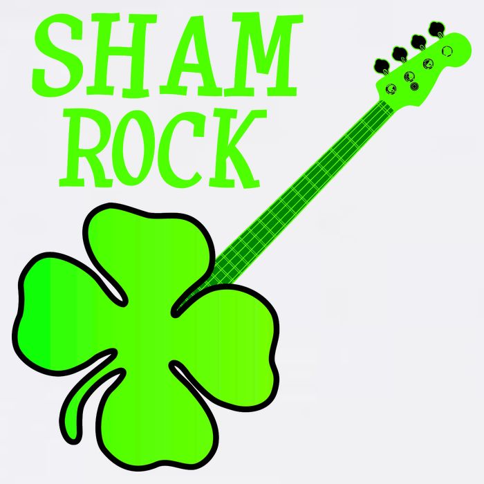 Shamrock Rocks Guitar Irish Clover Garment-Dyed Sweatshirt