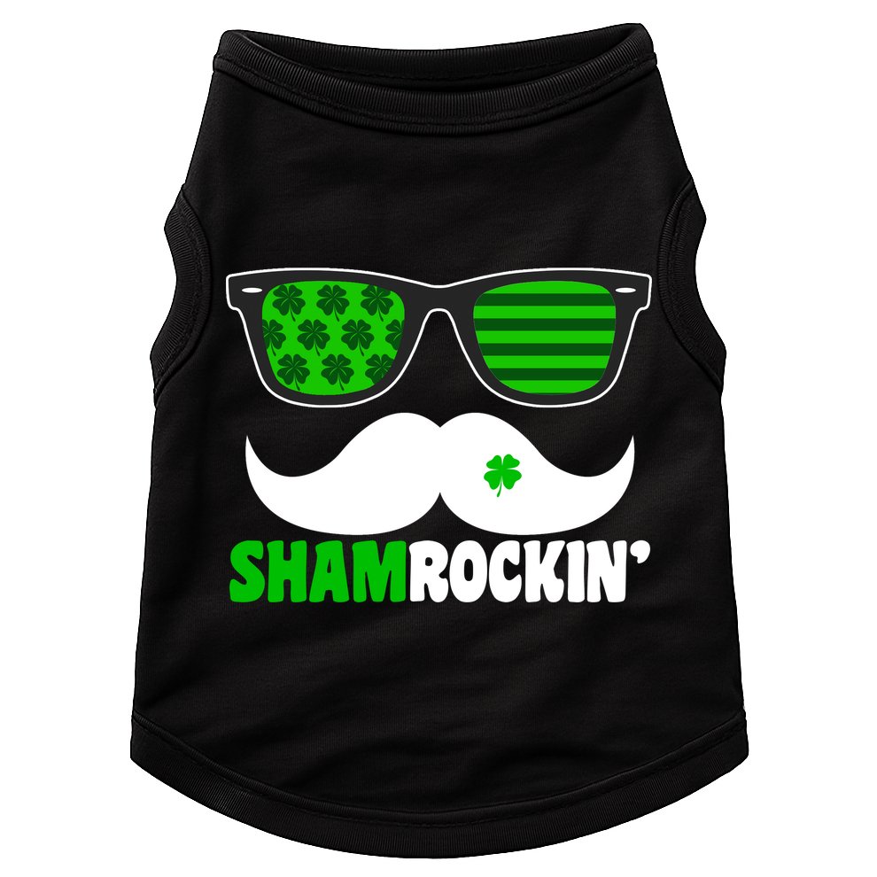 Shamrockin' Mustach Glasses Shamrock Doggie Tank