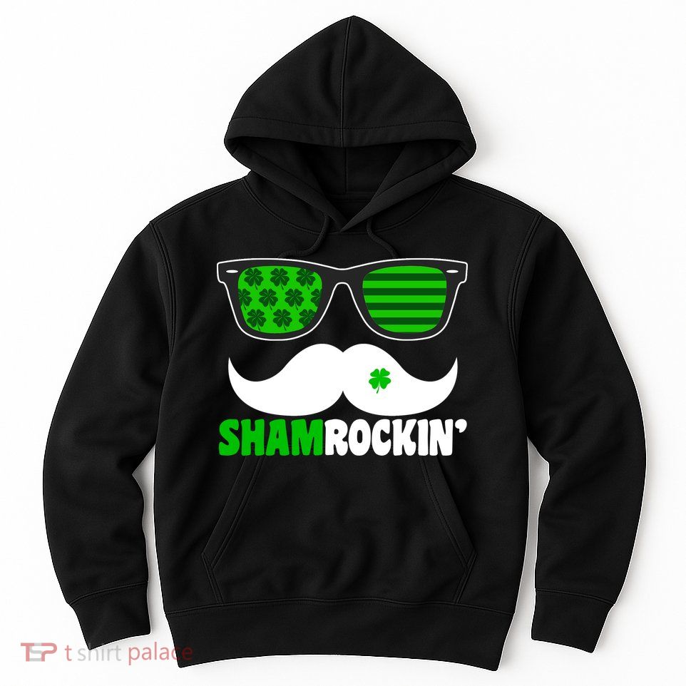 Shamrockin' Mustach Glasses Shamrock Hoodie