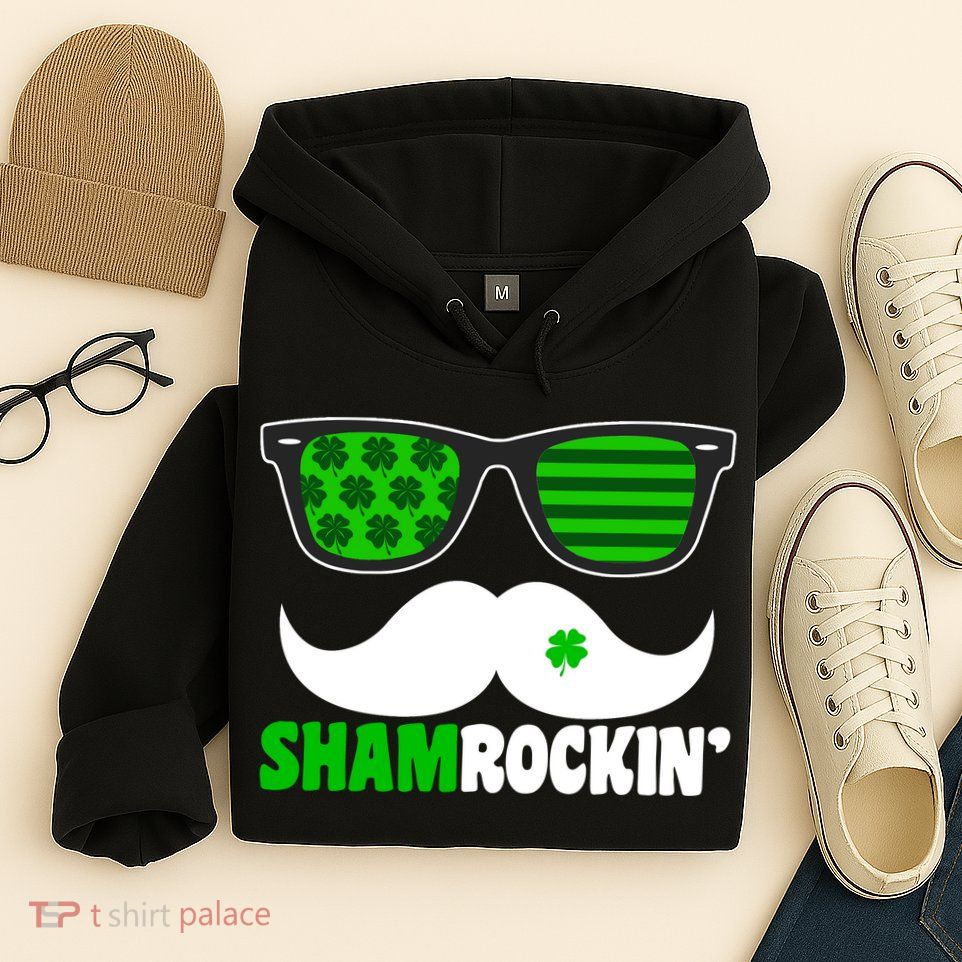 Shamrockin' Mustach Glasses Shamrock Hoodie