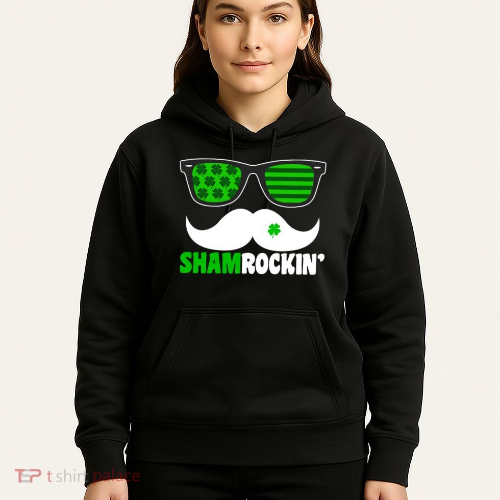 Shamrockin' Mustach Glasses Shamrock Hoodie