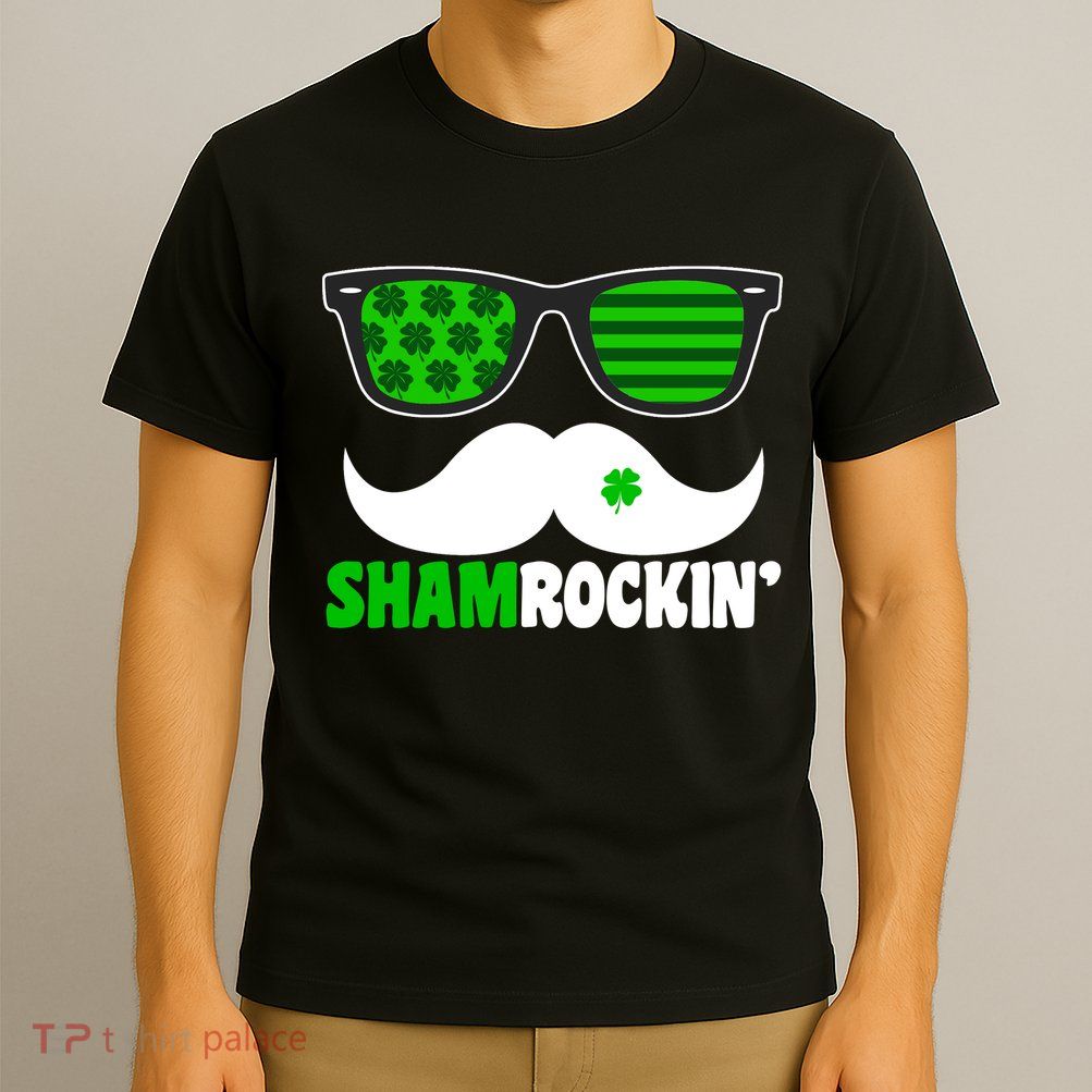 Shamrockin' Mustach Glasses Shamrock T-Shirt