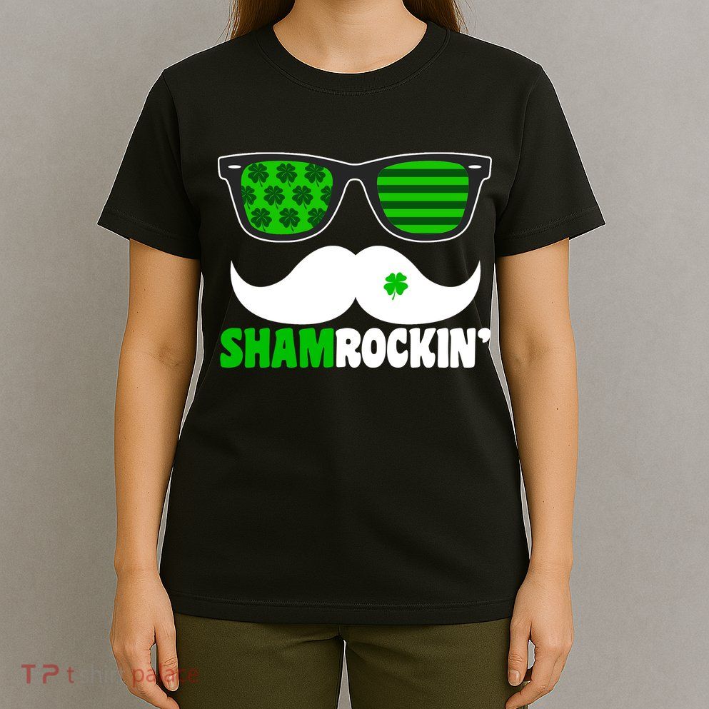 Shamrockin' Mustach Glasses Shamrock T-Shirt