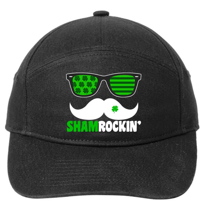 Shamrockin' Mustach Glasses Shamrock 7-Panel Snapback Hat