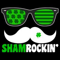Shamrockin' Mustach Glasses Shamrock 7-Panel Snapback Hat