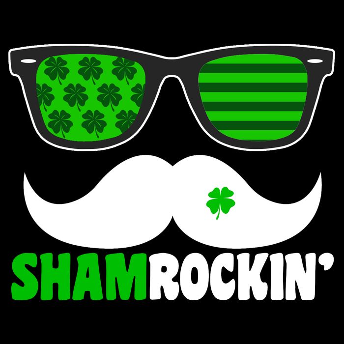 Shamrockin' Mustach Glasses Shamrock 7-Panel Snapback Hat