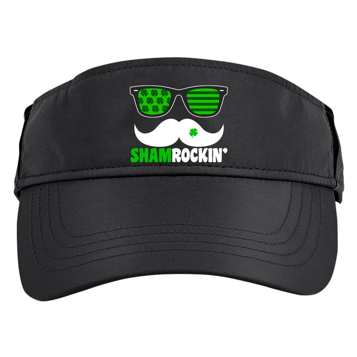 Shamrockin' Mustach Glasses Shamrock Adult Drive Performance Visor