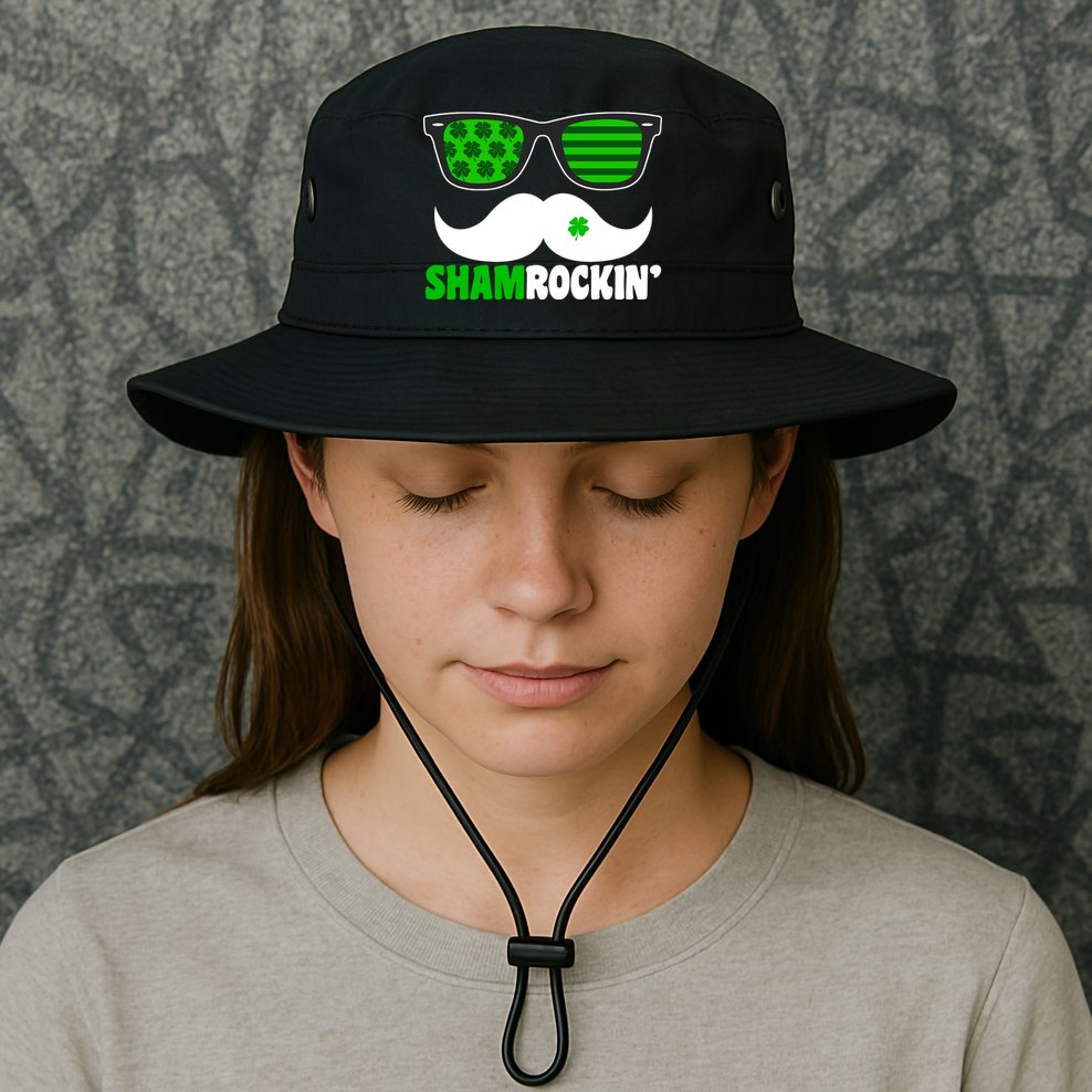Shamrockin' Mustach Glasses Shamrock Bucket Hat